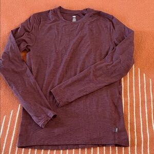REI Men's Long Sleeve Crew in Deep Maroon